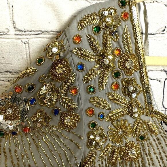 Virgos Lounge Embellished Midi Party‎ Prom Wedding Occasion Dress US Size 14 - Picture 7 of 10